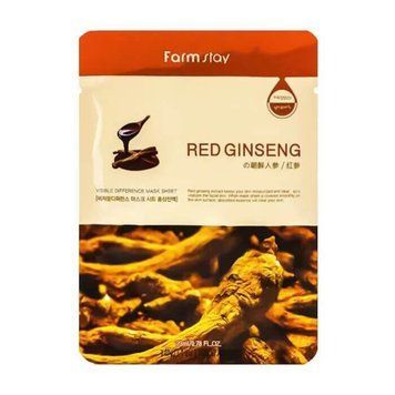 Тканинна маска з екстрактом червоного женьшеню FarmStay Visible Difference Mask Sheet Red Ginseng M1912 фото