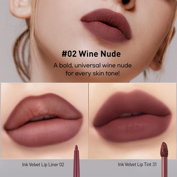 Матовий олівець для губ з вельветовим фінішем, відтінок #002 Wine Nude PERIPERA INK Velvet Lip Liner #002 Wine Nude M1185 фото