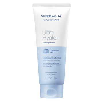 Ніжна очищувальна пінка з гіалуроновою кислотою MISSHA Super Aqua Ultra Hyalron Foaming Cleanser M1314 фото
