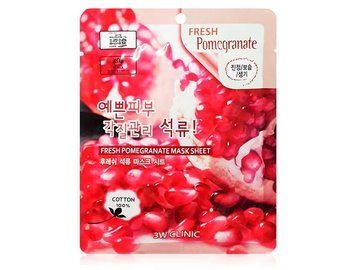 Тканинна маска для обличчя з екстрактом гранату 3W Clinic Fresh Pomegranate Mask Sheet M1883 фото