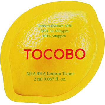Лимонный тонер с кислотами AHA BHA и витамином С, тестер TOCOBO AHA BHA LEMON TONER M1095 фото