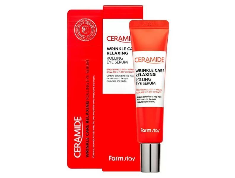 Сыворотка для кожи вокруг глаз FarmStay Ceramide Wrinkle Care Relaxing Rolling Eye Serum M0116 фото